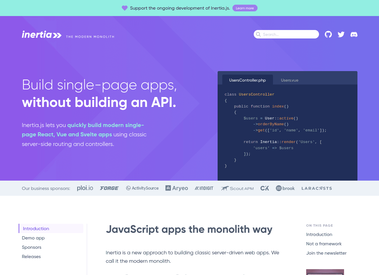 Inertia Js & Laravel Transitions With Partial Page Reload